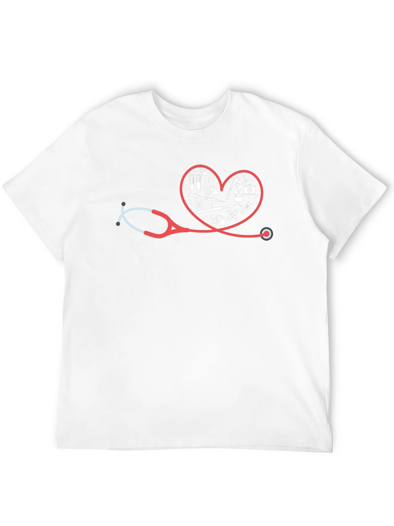Black Healthcare Heartbeat Graphic T-Shirt view 12