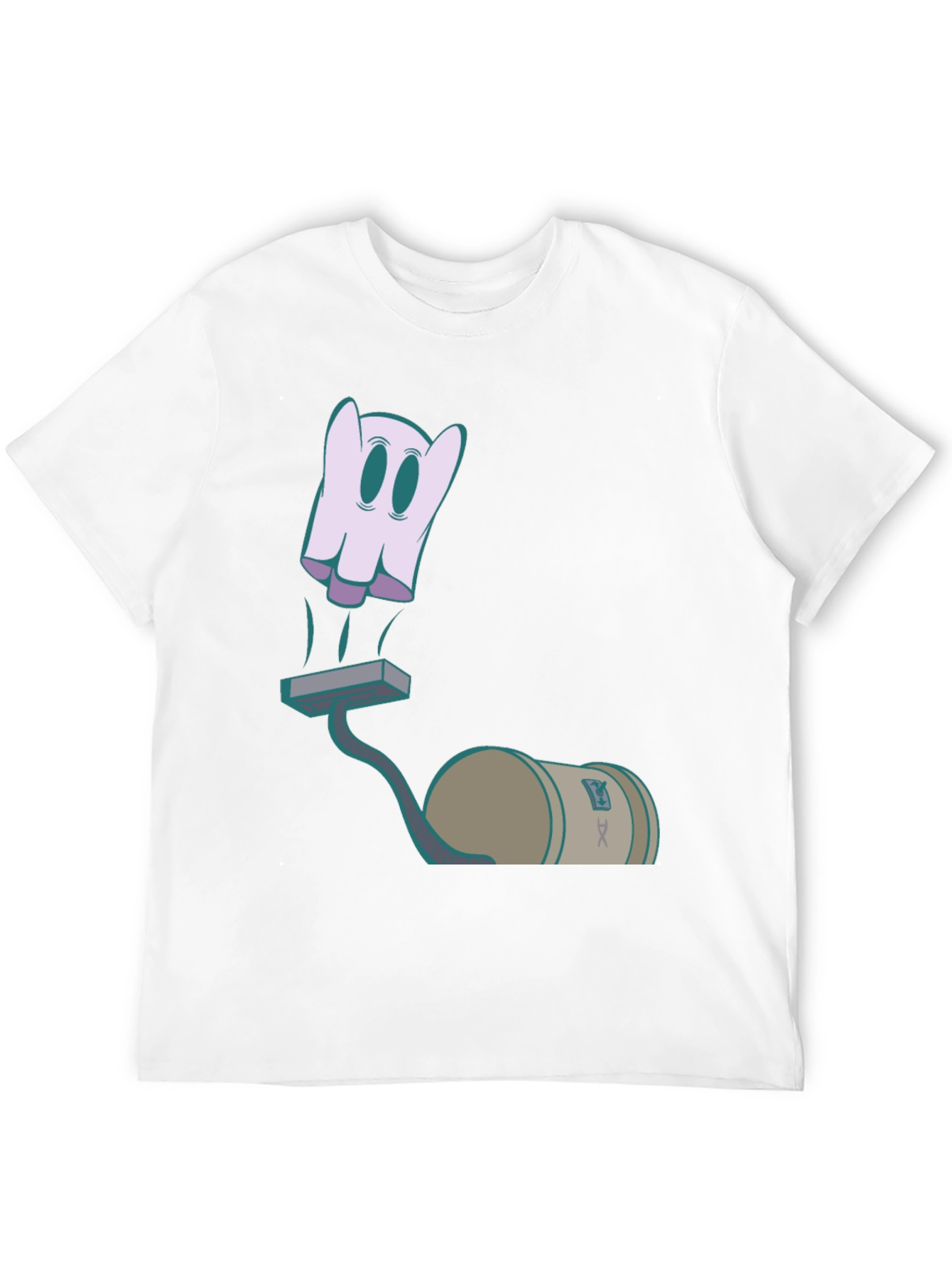 Black Ghost Vacuum Cartoon Graphic T-Shirt view 12