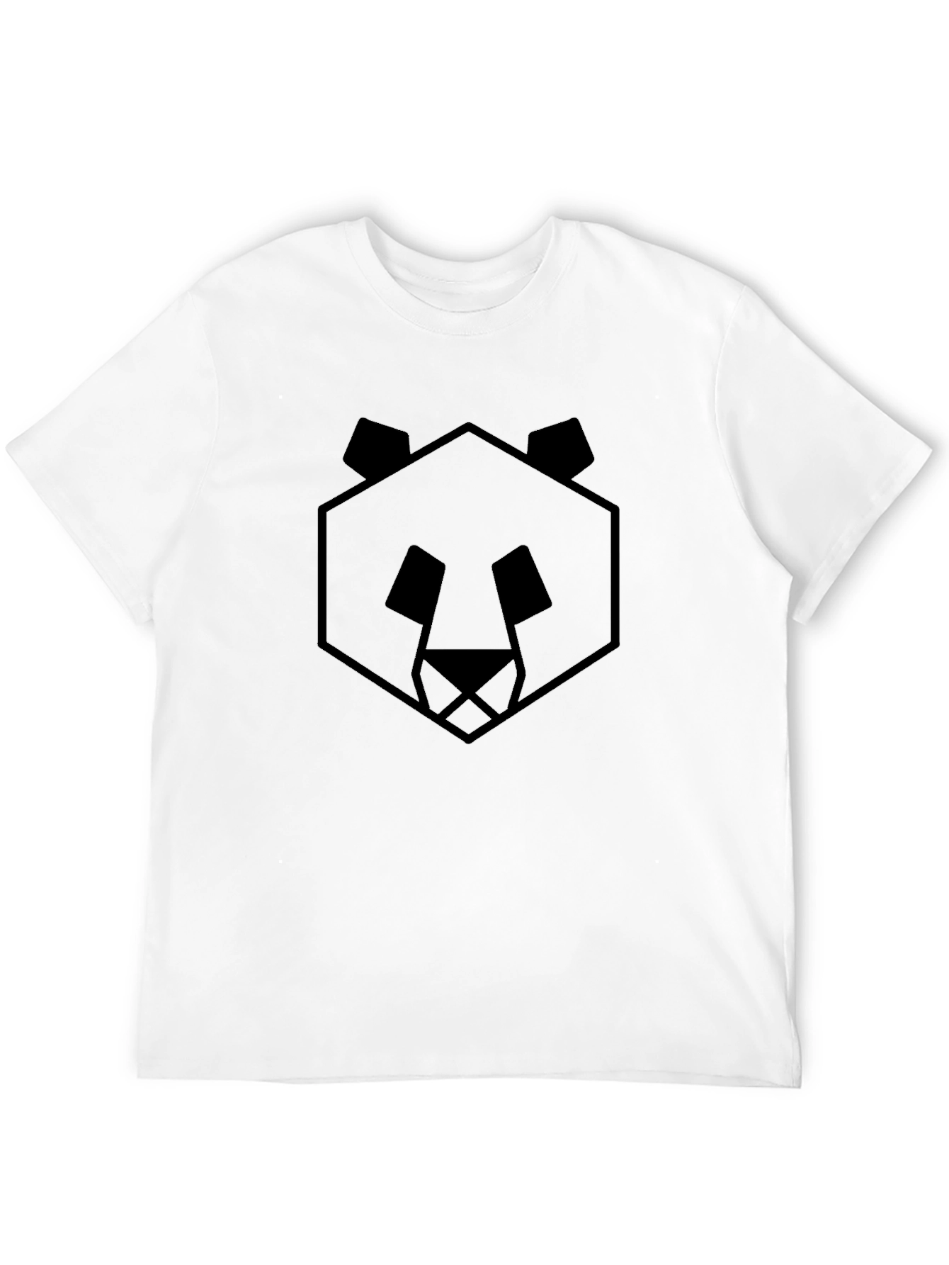Black Geometric Panda Black T-Shirt - Modern Minimalist Style view 12