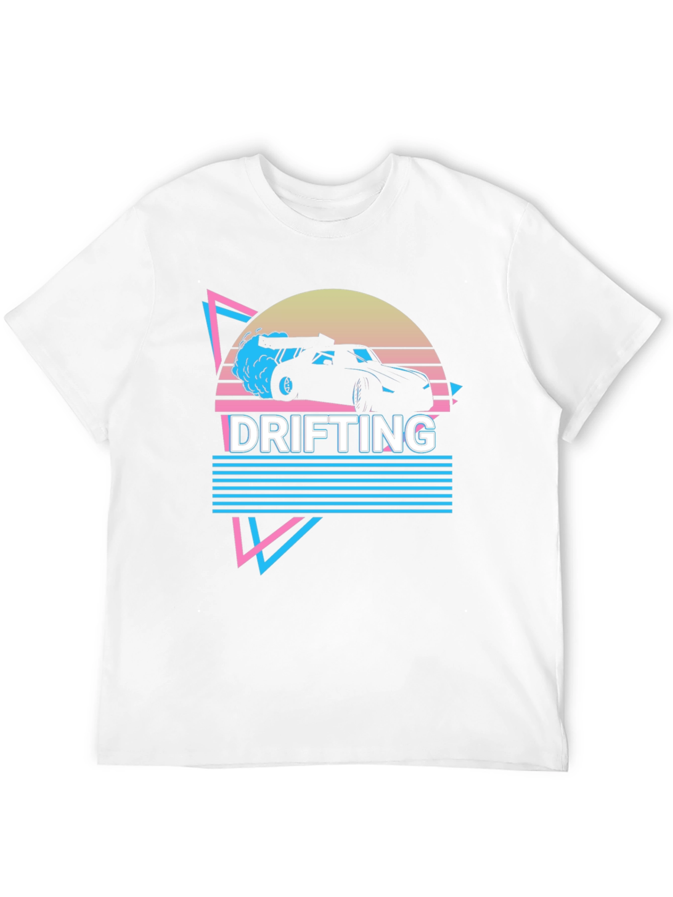 Black Drifting Car Graphic Tee Retro Style view 12