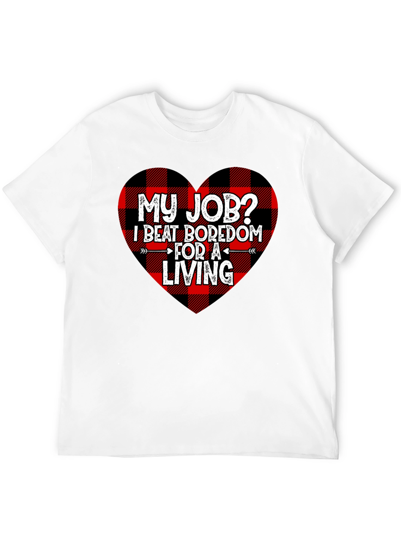 Black Beat Boredom T-Shirt - Buffalo Plaid Heart view 12