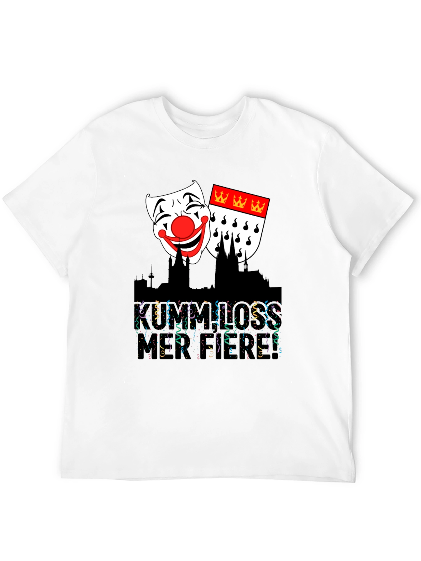 Cologne Carnival T-Shirt - Festive Mask Graphic Tee - 12