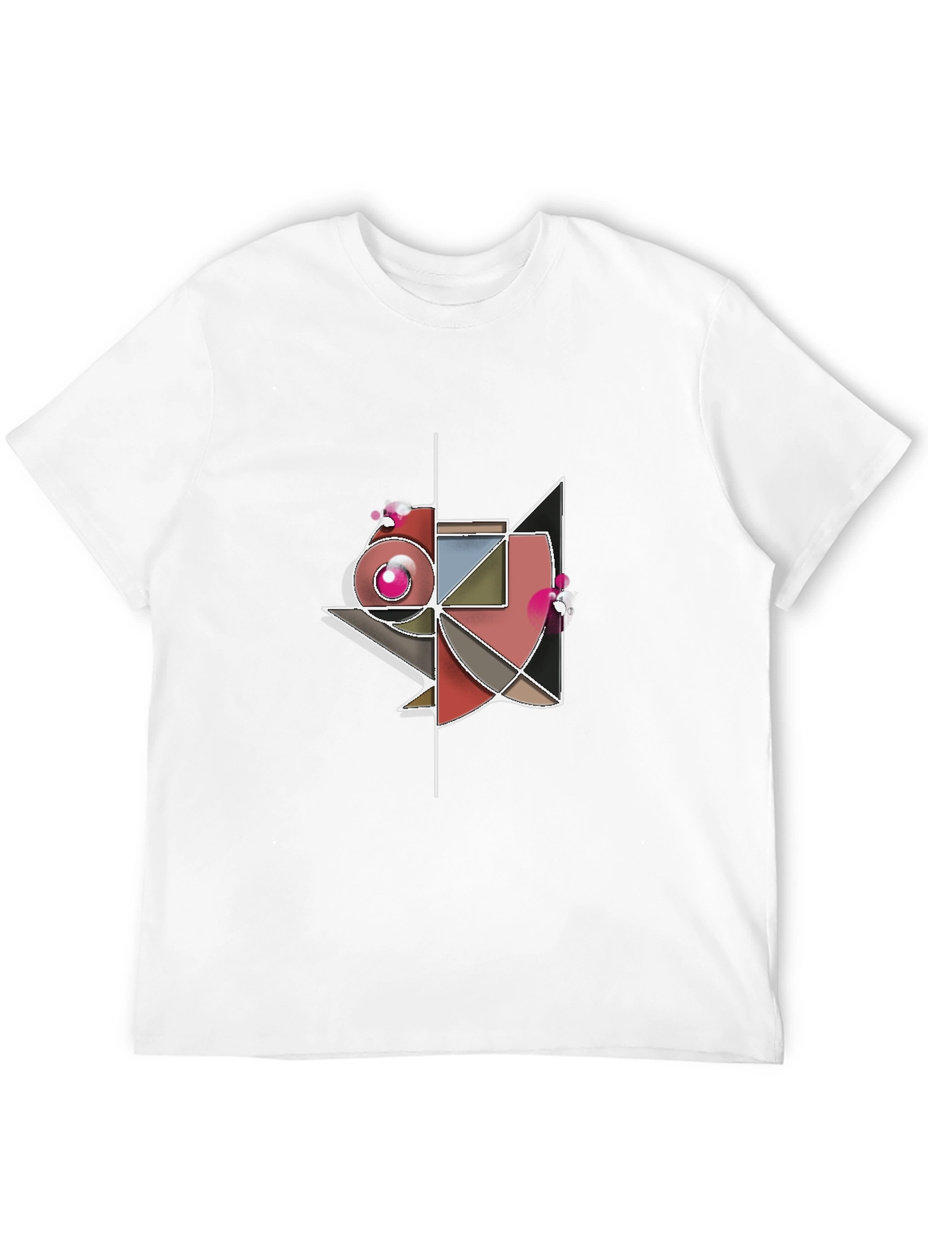 Black Abstract Geometric Graphic Tee - Modern Art Shirt view 12