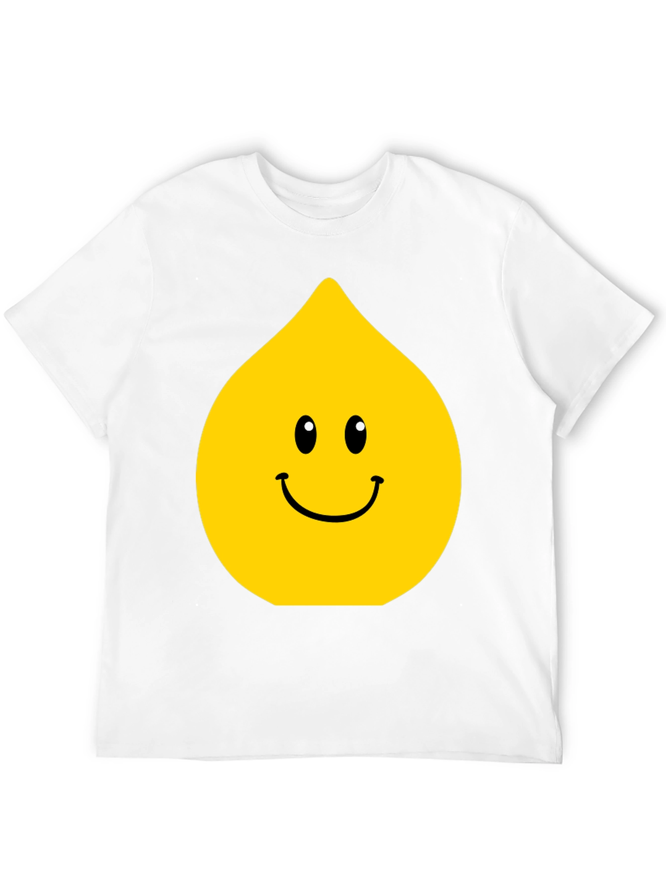Black Funny Smiley Face Drop Graphic Black T-Shirt view 12