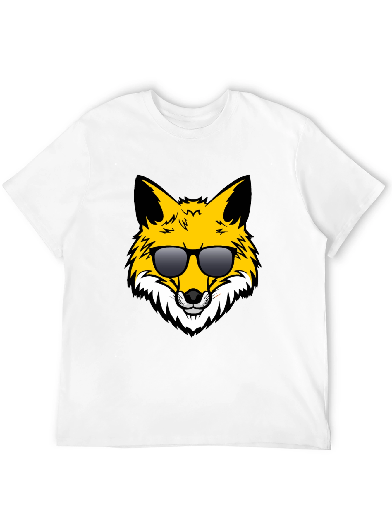 Black Cool Fox Graphic Tee - Black Unisex T-Shirt view 12