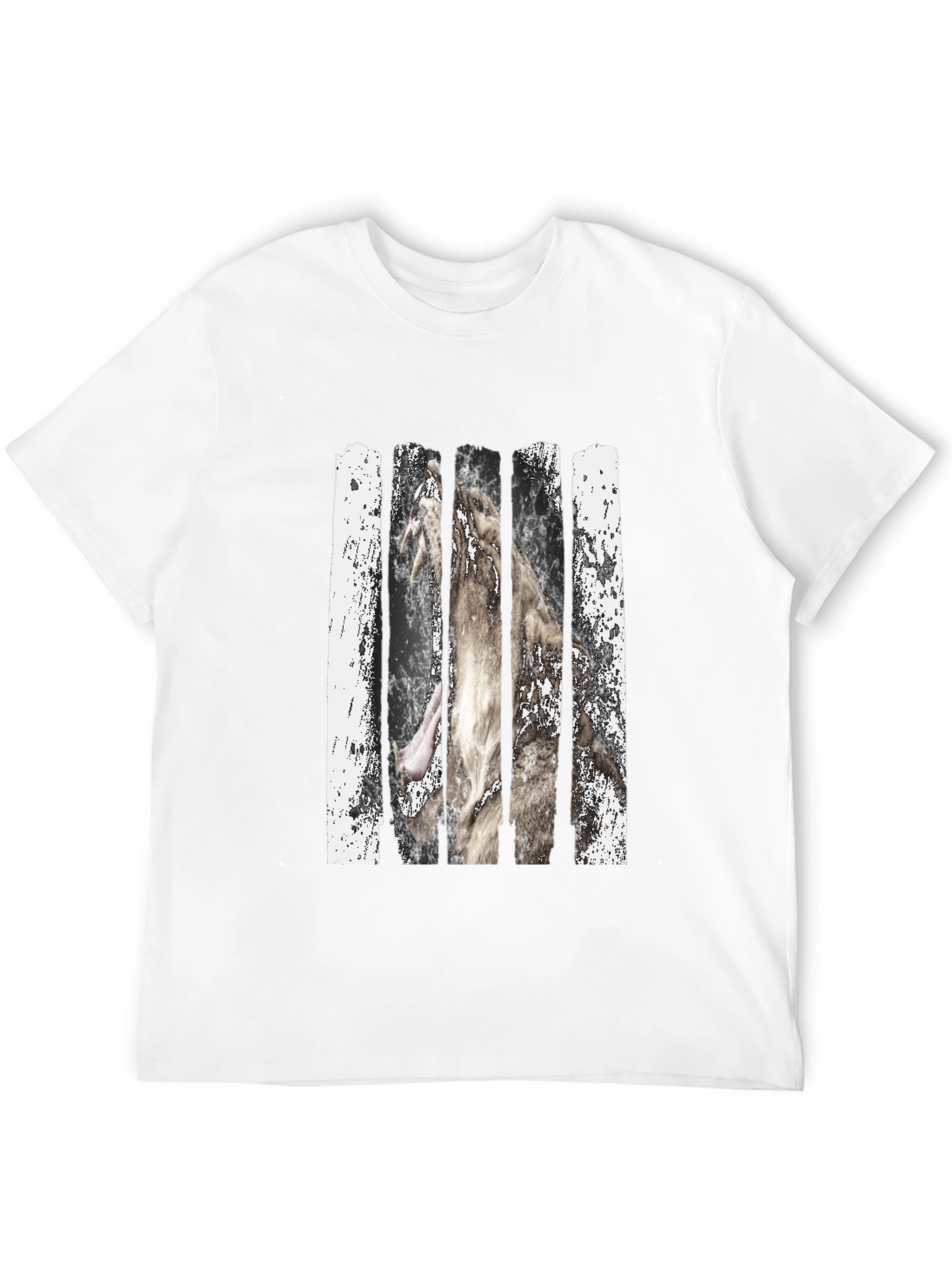 Black Wolf Behind Bars Graphic Tee view 12