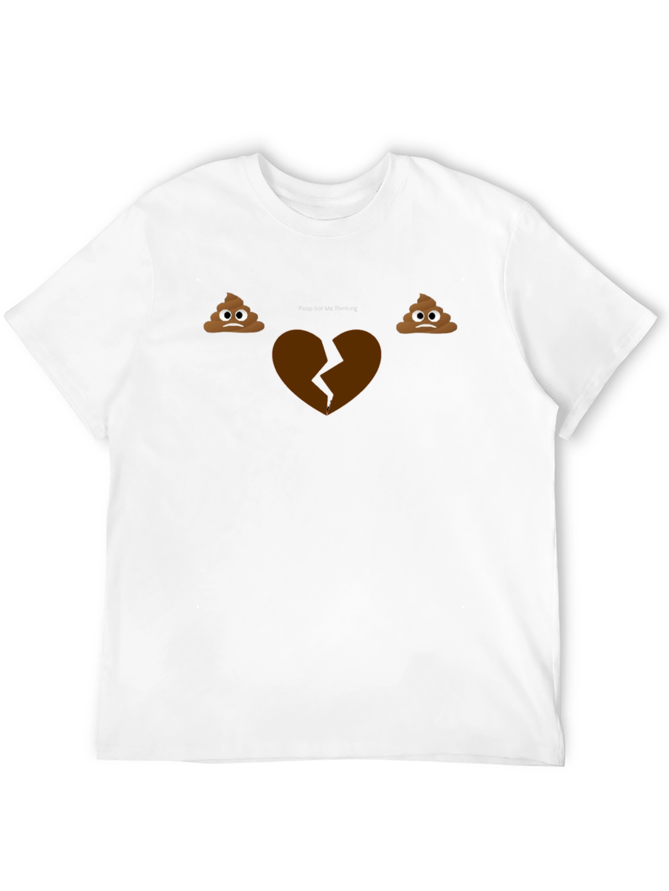 Black Poop Emoji Broken Heart Graphic T-Shirt - Men's Black Tee view 12