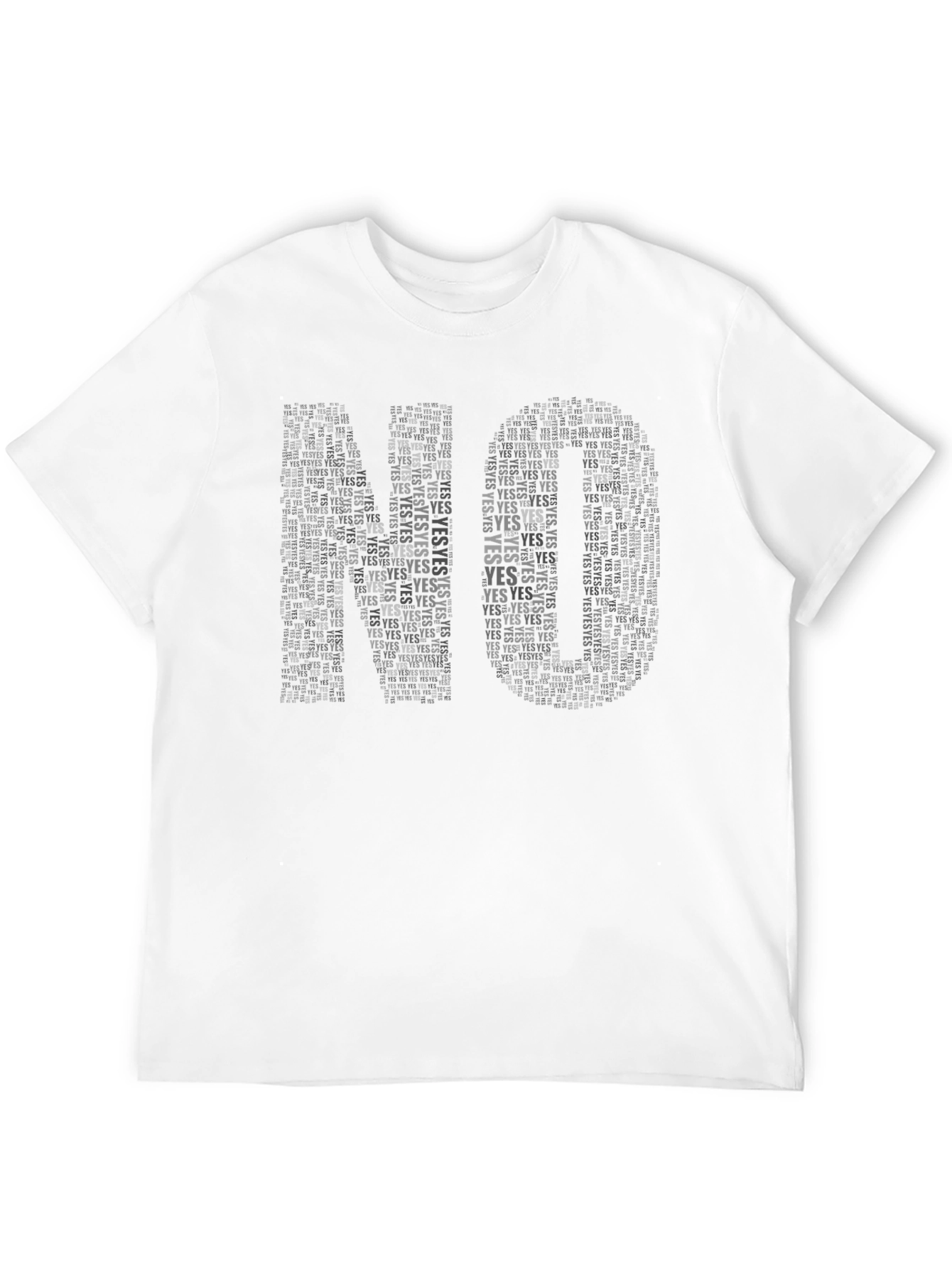 Black NO YES Word Art T-Shirt view 12