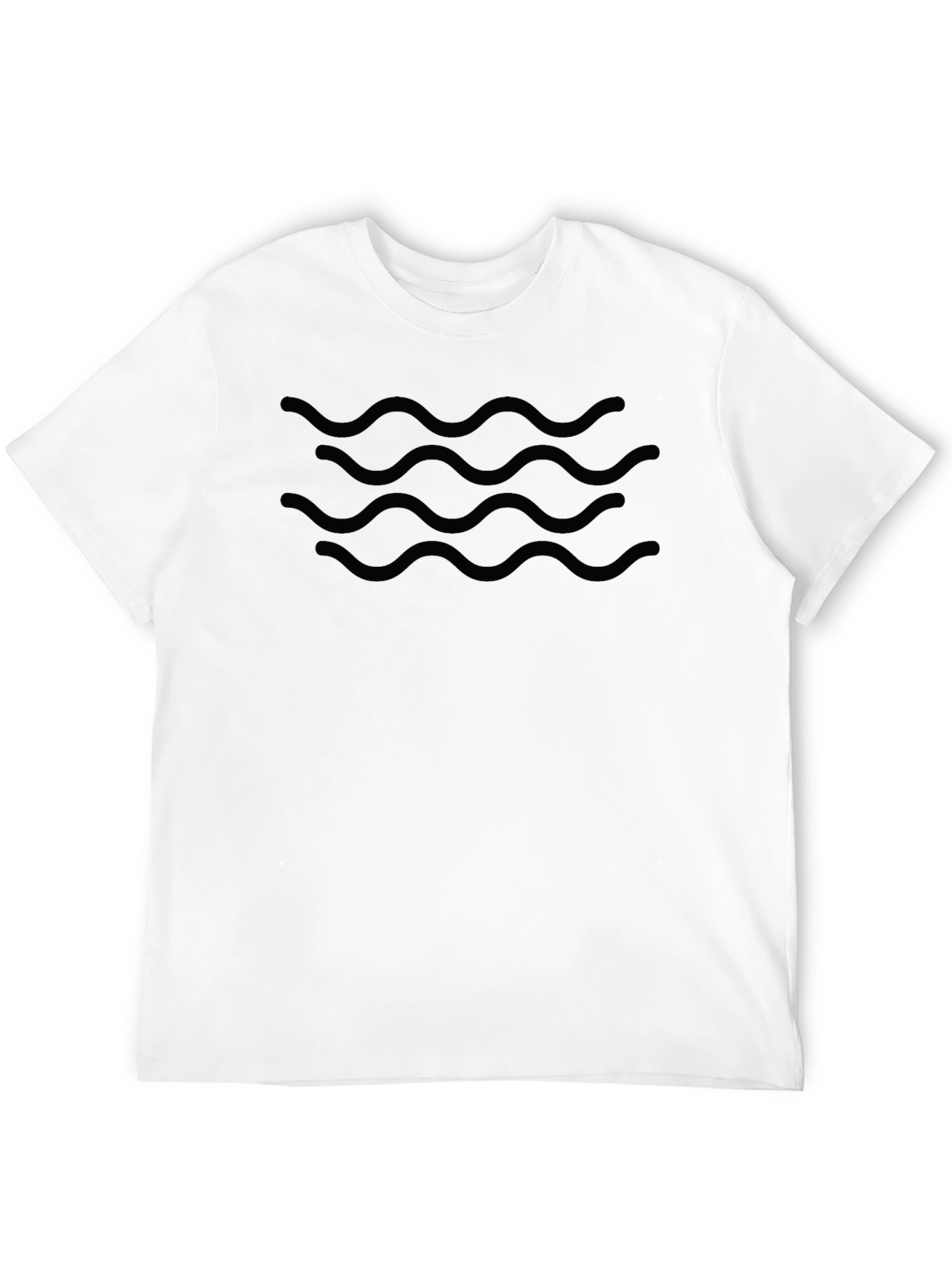 Black Black Wave Pattern T-Shirt - Modern Style view 12