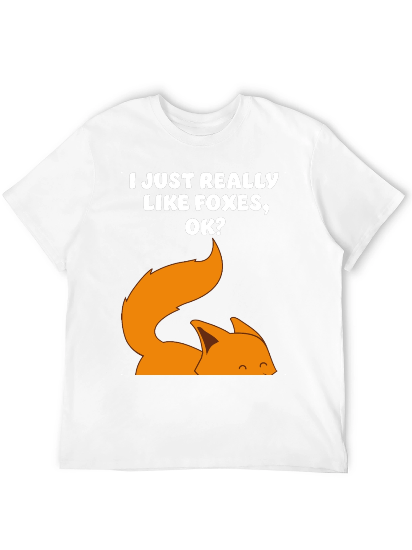Black I Just Really Like Foxes OK? T-Shirt view 12
