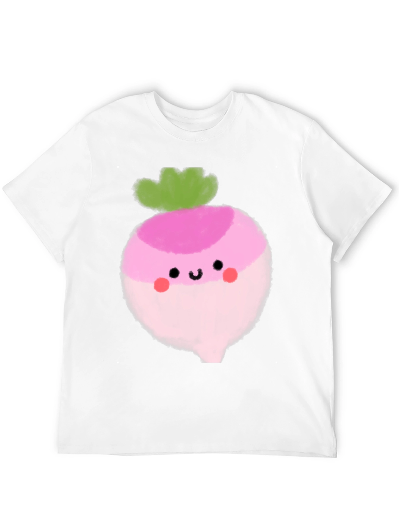 Black Cute Radish Graphic Tee - Black Cotton T-Shirt view 12