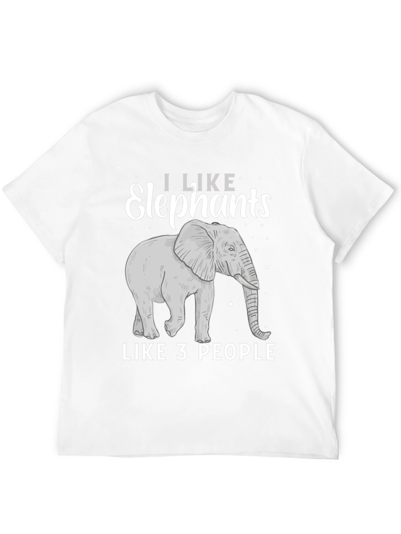 Black Elephant Lover T-Shirt: I Like Elephants, Like 3 People view 12