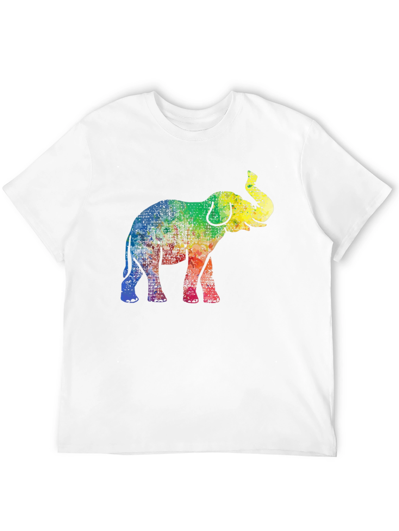 Black Rainbow Elephant Graphic Tee - Black Cotton T-Shirt view 12