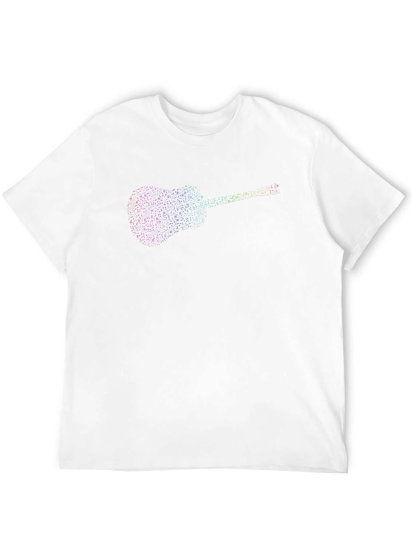 Black Guitar T-Shirt - Musical Rainbow Design view 12