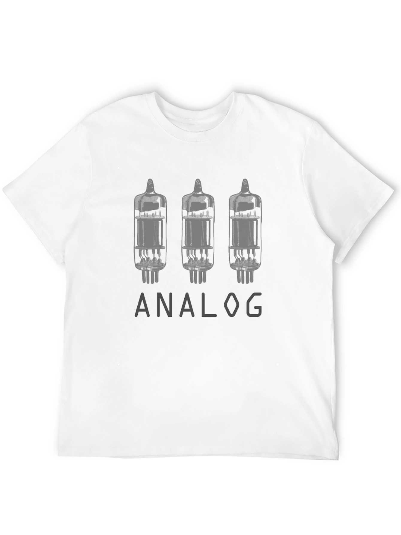 Black Analog Valve Tube T-Shirt - Classic Design view 12
