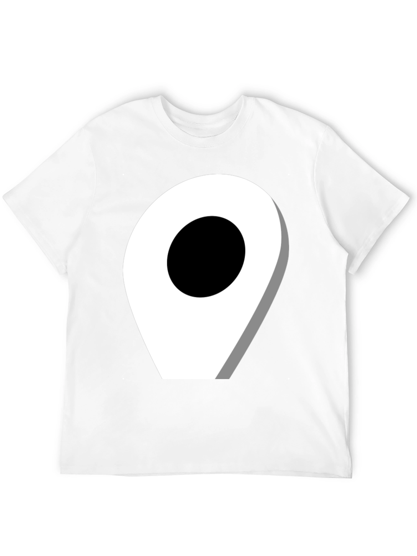 Black Location Pin Graphic Tee - Modern Black T-Shirt view 12