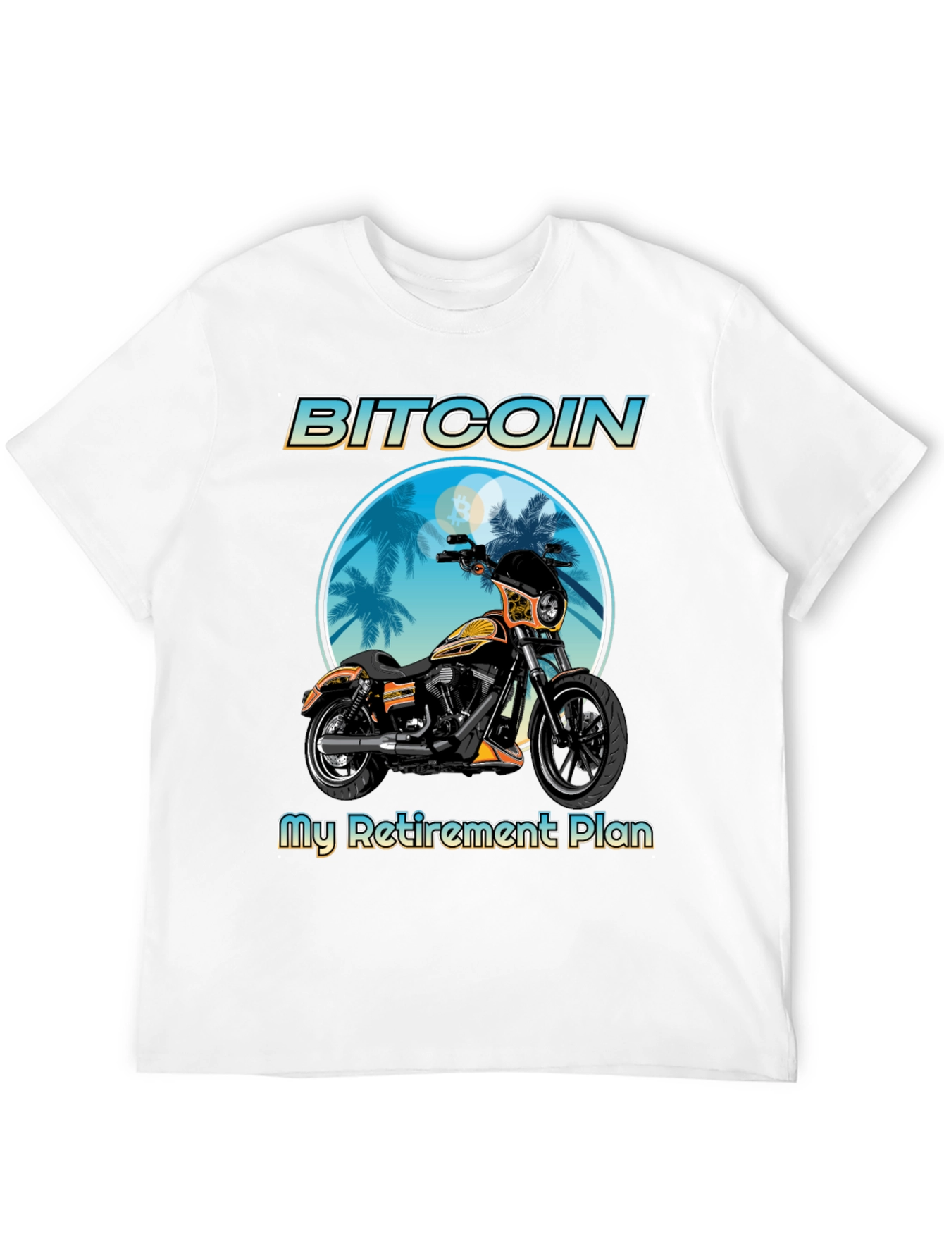 Black Bitcoin Motorcycle Retirement Plan T-Shirt view 12