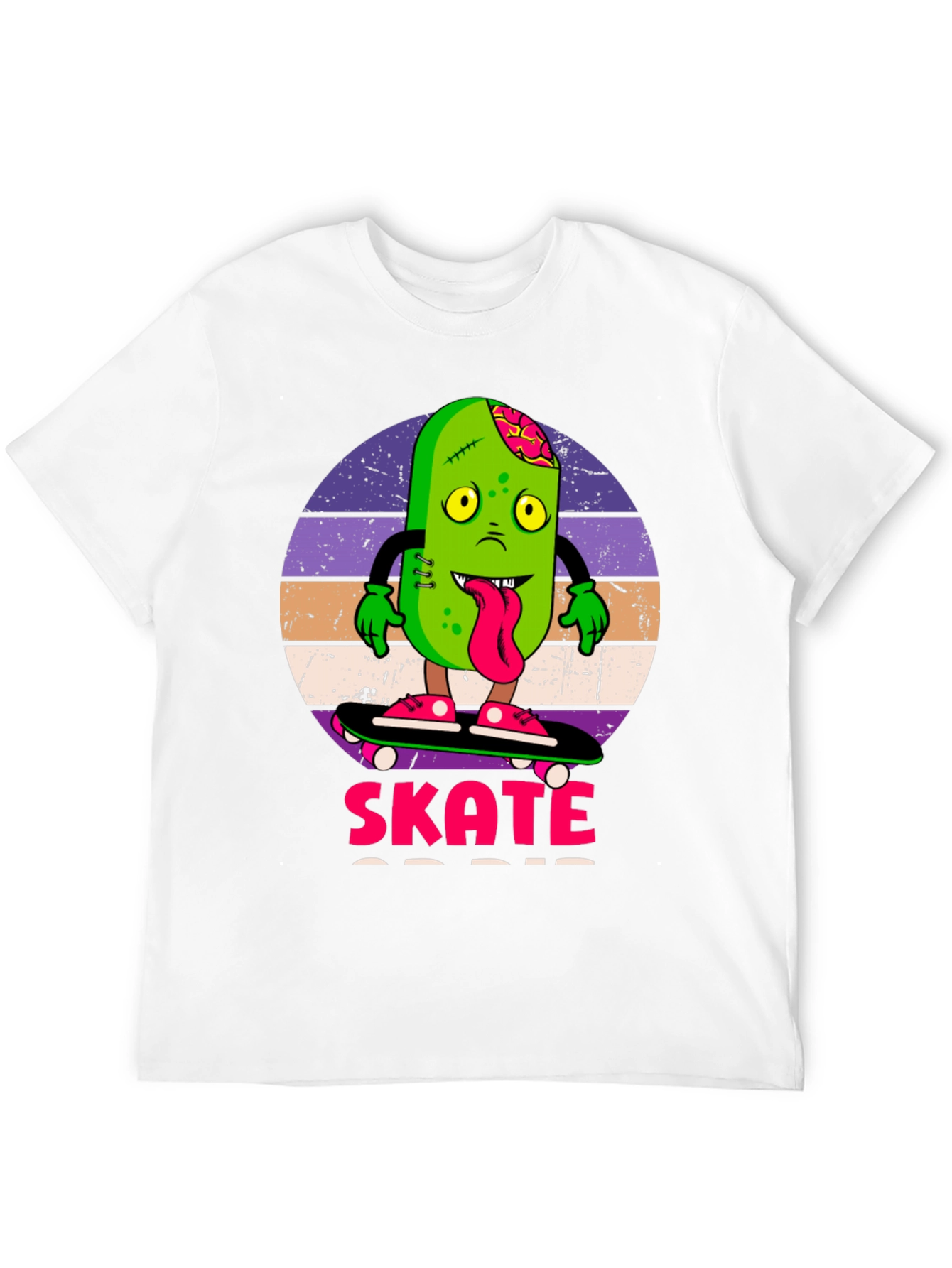 Black Zombie Pickle Skate T-Shirt view 12