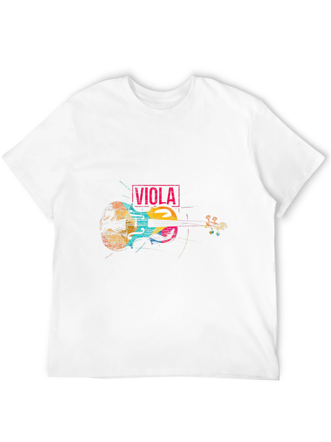 Black Viola Music T-Shirt - Colorful Violin Design view 12