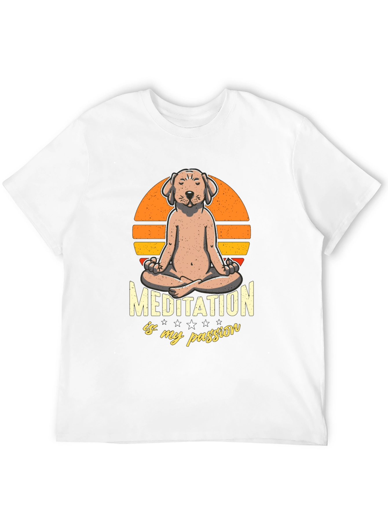 Black Meditating Dog T-Shirt - Find Your Zen view 12