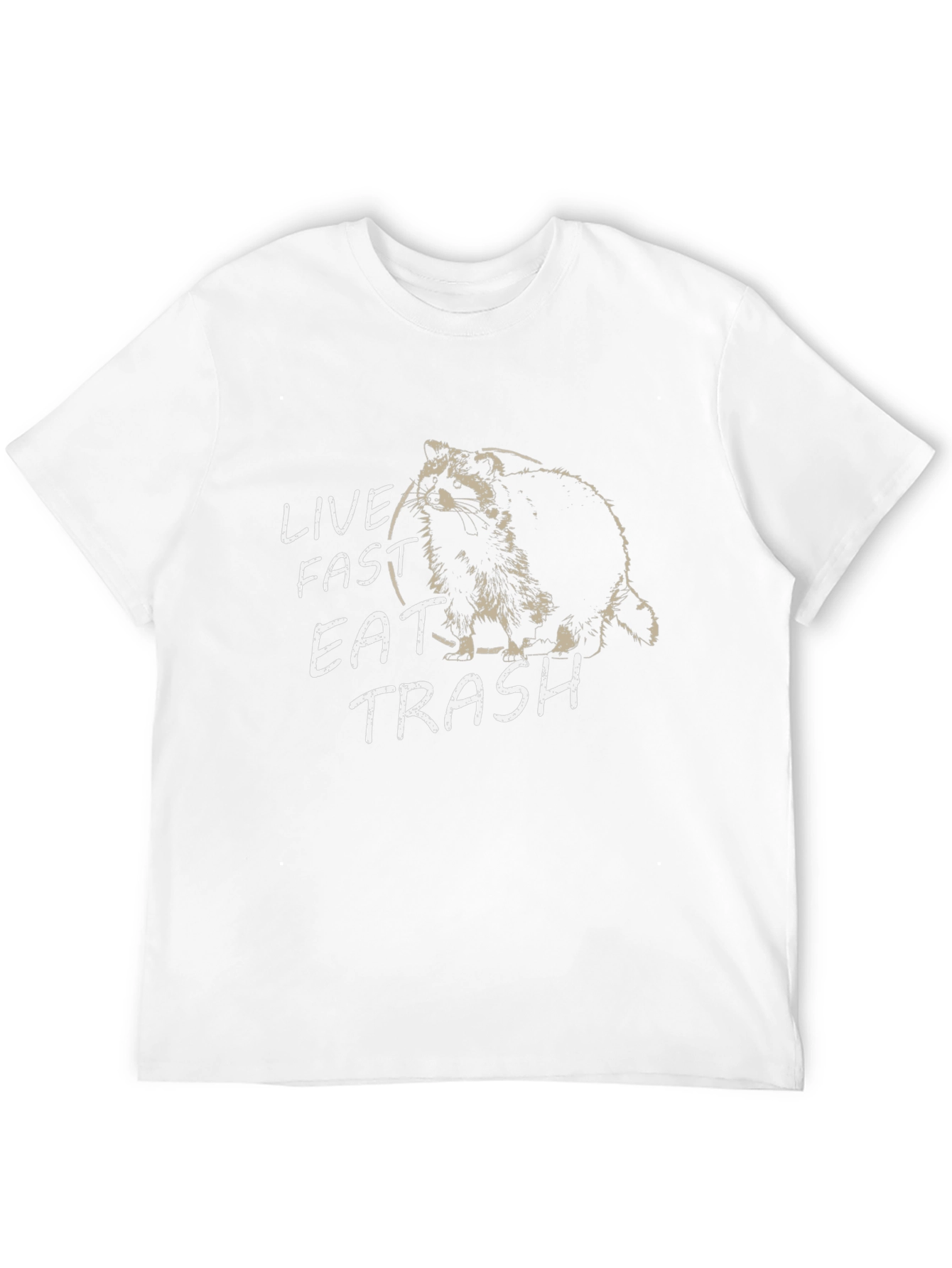 Black Live Fast Eat Trash Raccoon Graphic Tee view 12