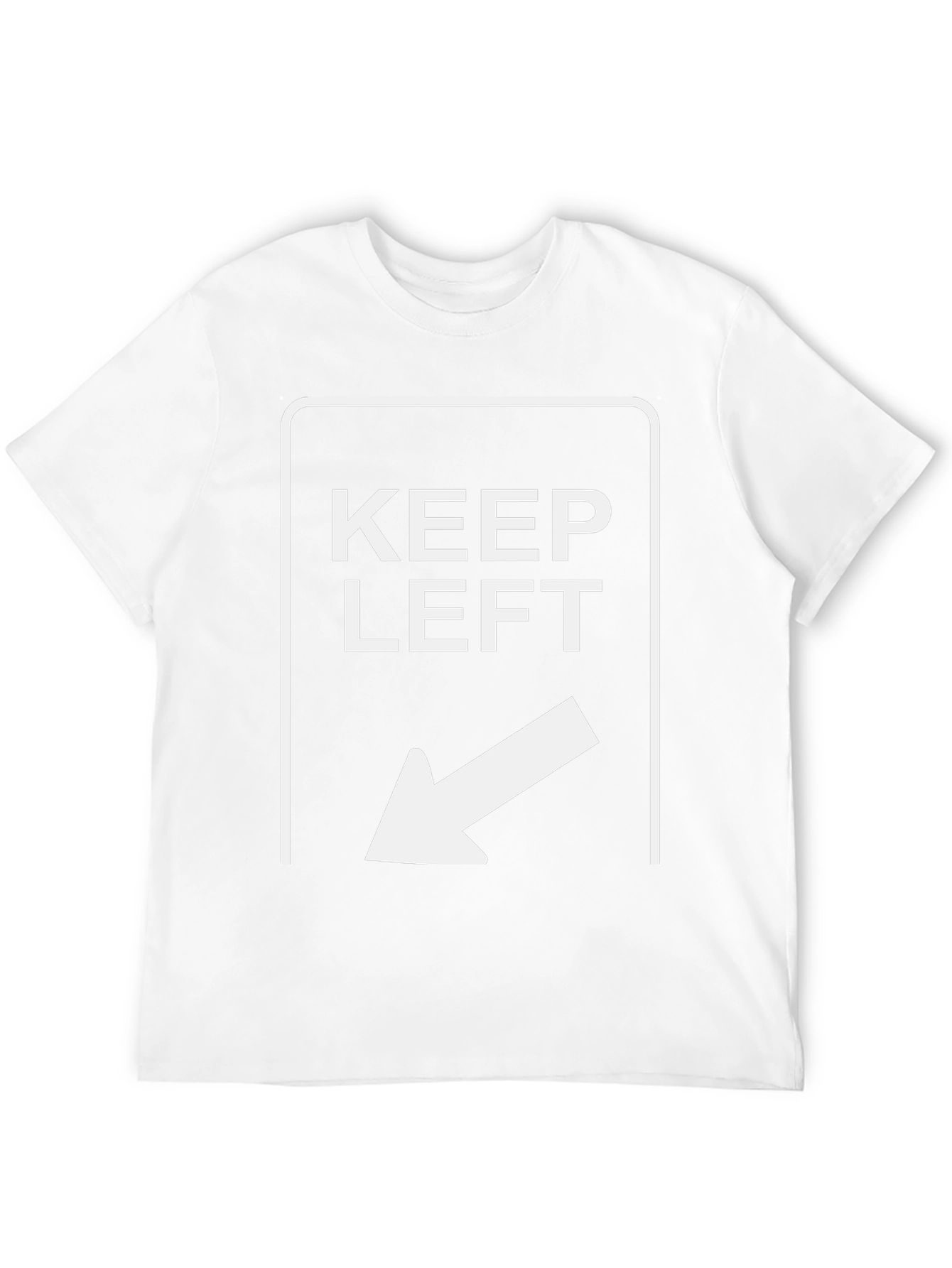 Black Keep Left Arrow Graphic T-Shirt - Directional Tee view 12