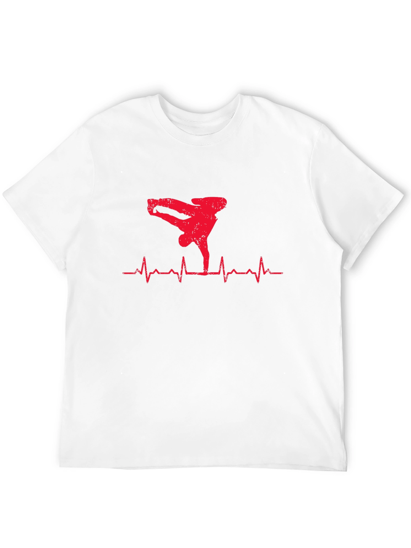 Black Breakdance Heartbeat Graphic Tee - Men's Black T-Shirt view 12