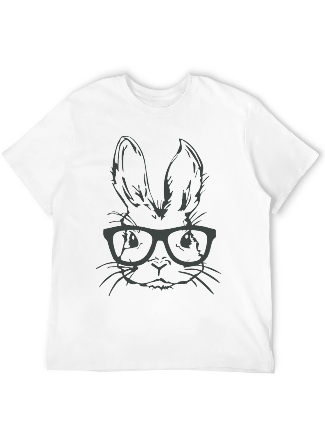 Black Hipster Bunny T-Shirt - Stylish Rabbit with Glasses view 12