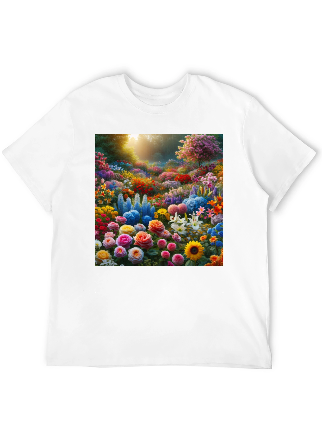 Black Floral Garden Print Crew Neck T-Shirt view 12