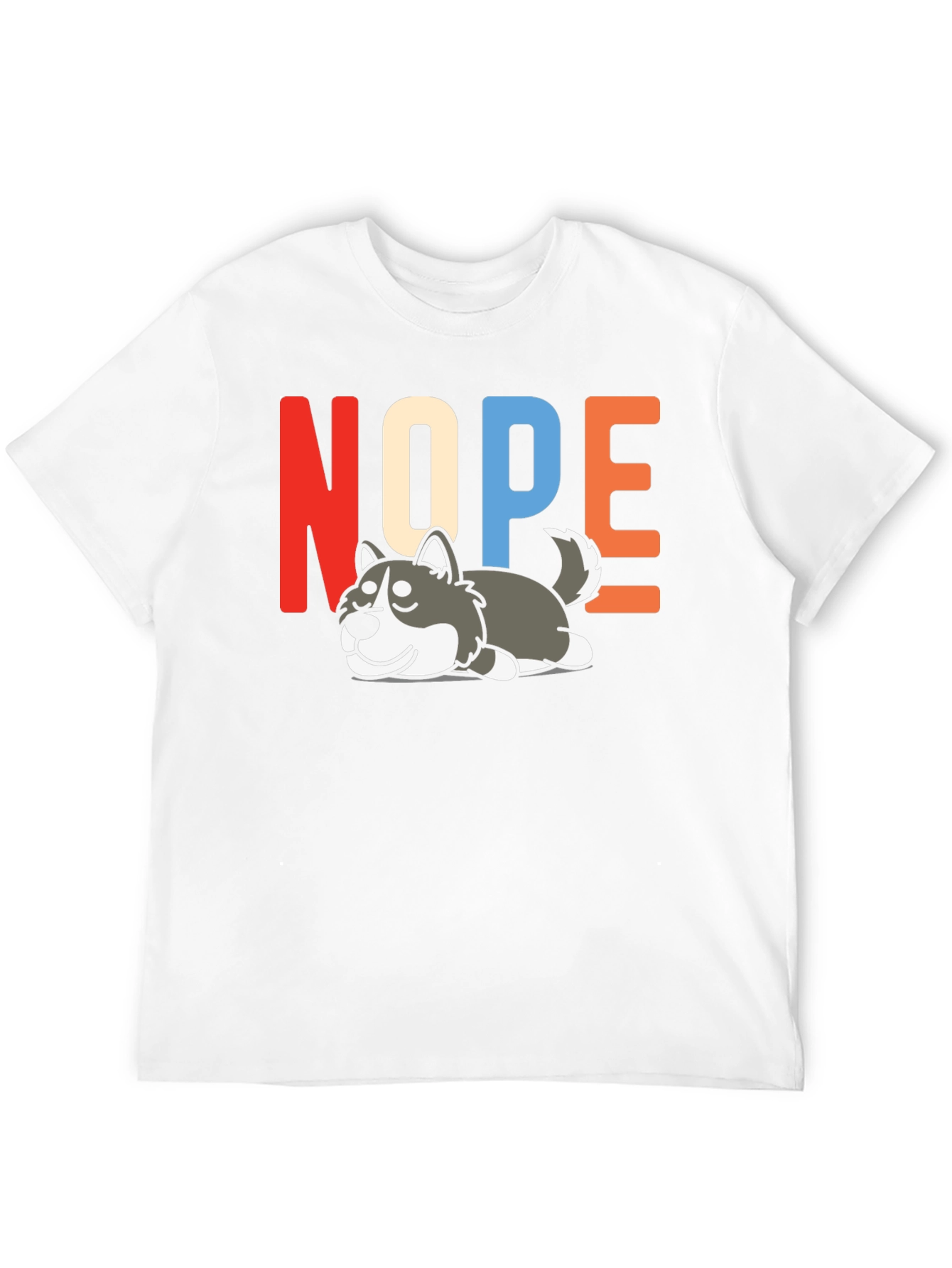 Black Nope Husky T-Shirt - Funny Lazy Dog Graphic Tee view 12