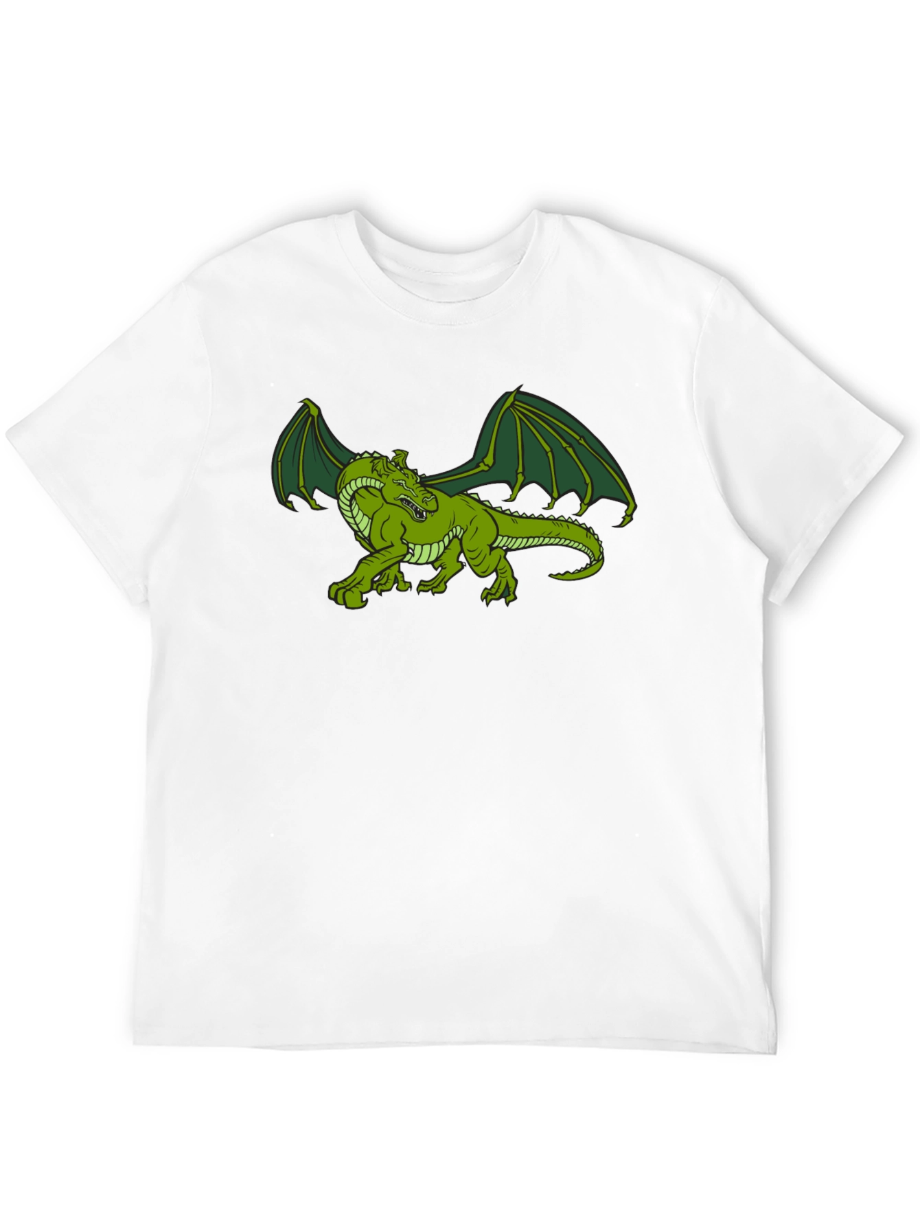 Black Green Dragon Graphic Tee - Fantasy T-Shirt view 12