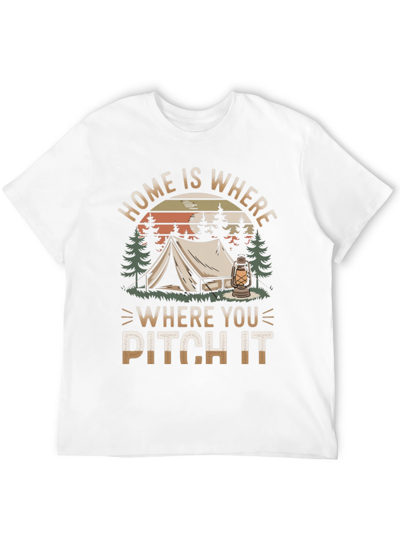 Black Home Is Where You Pitch It Camping T-Shirt view 12