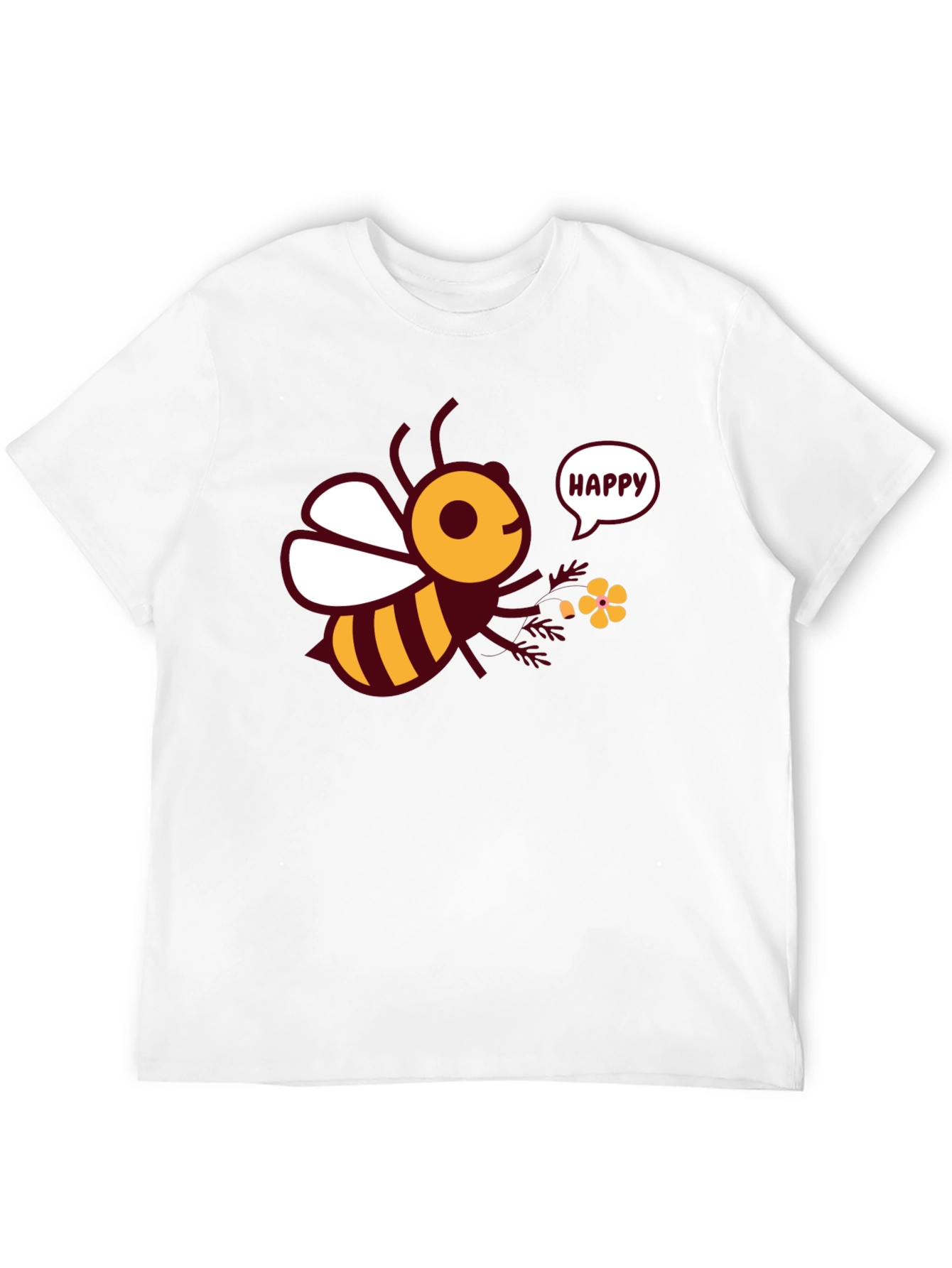 Black Happy Bee Graphic Tee - Men's Black T-Shirt view 12