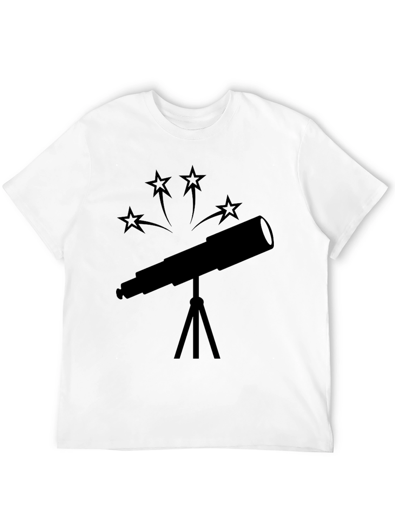 Black Telescope Star Gazer Black T-Shirt view 12