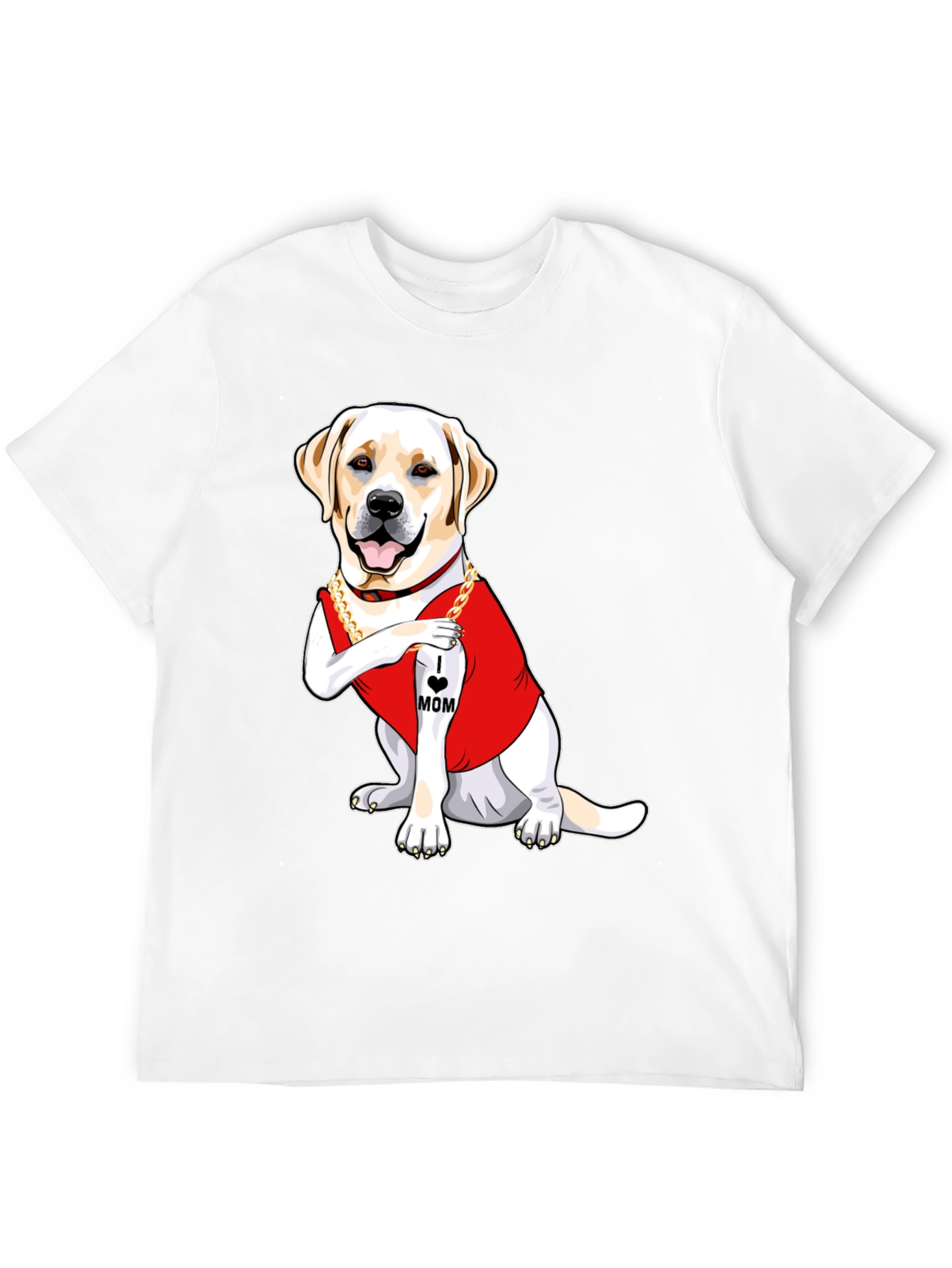Black I Heart Mom Dog T-Shirt - Cute Labrador Graphic Tee view 12