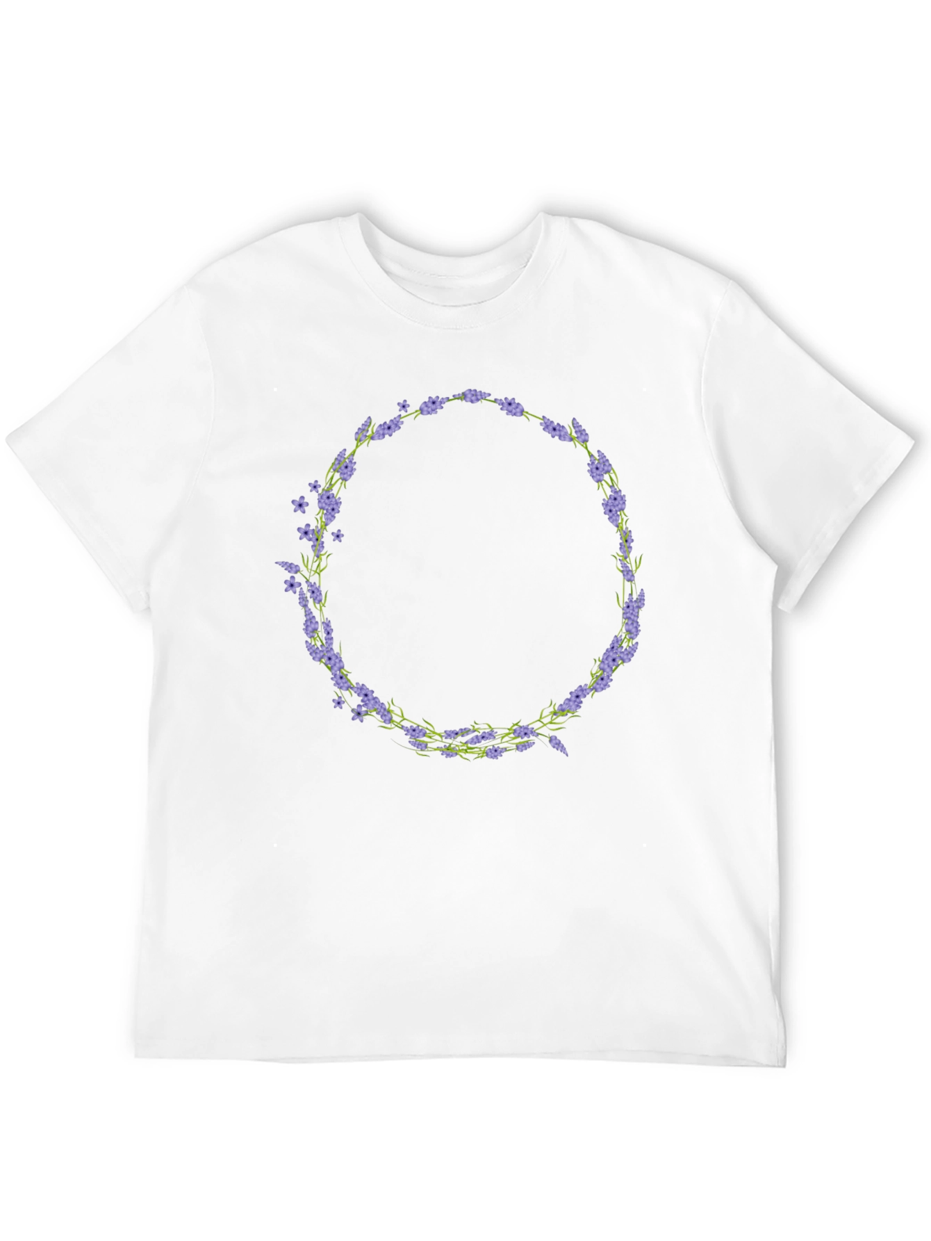 Black Floral Wreath T-Shirt - Black Unisex Tee view 12