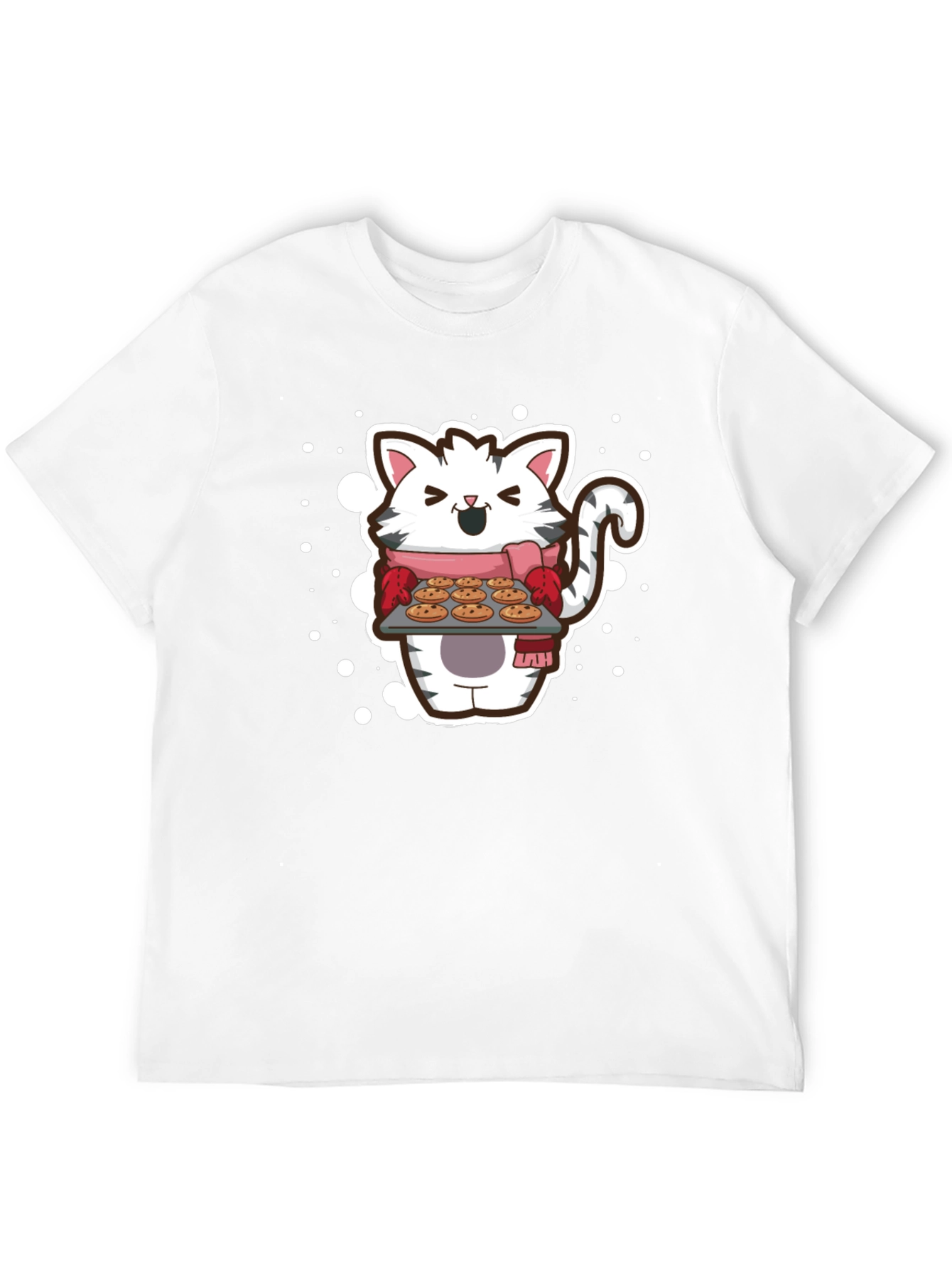 Black Cat Baker T-Shirt - Cute Cartoon Kitten with Cookies view 12
