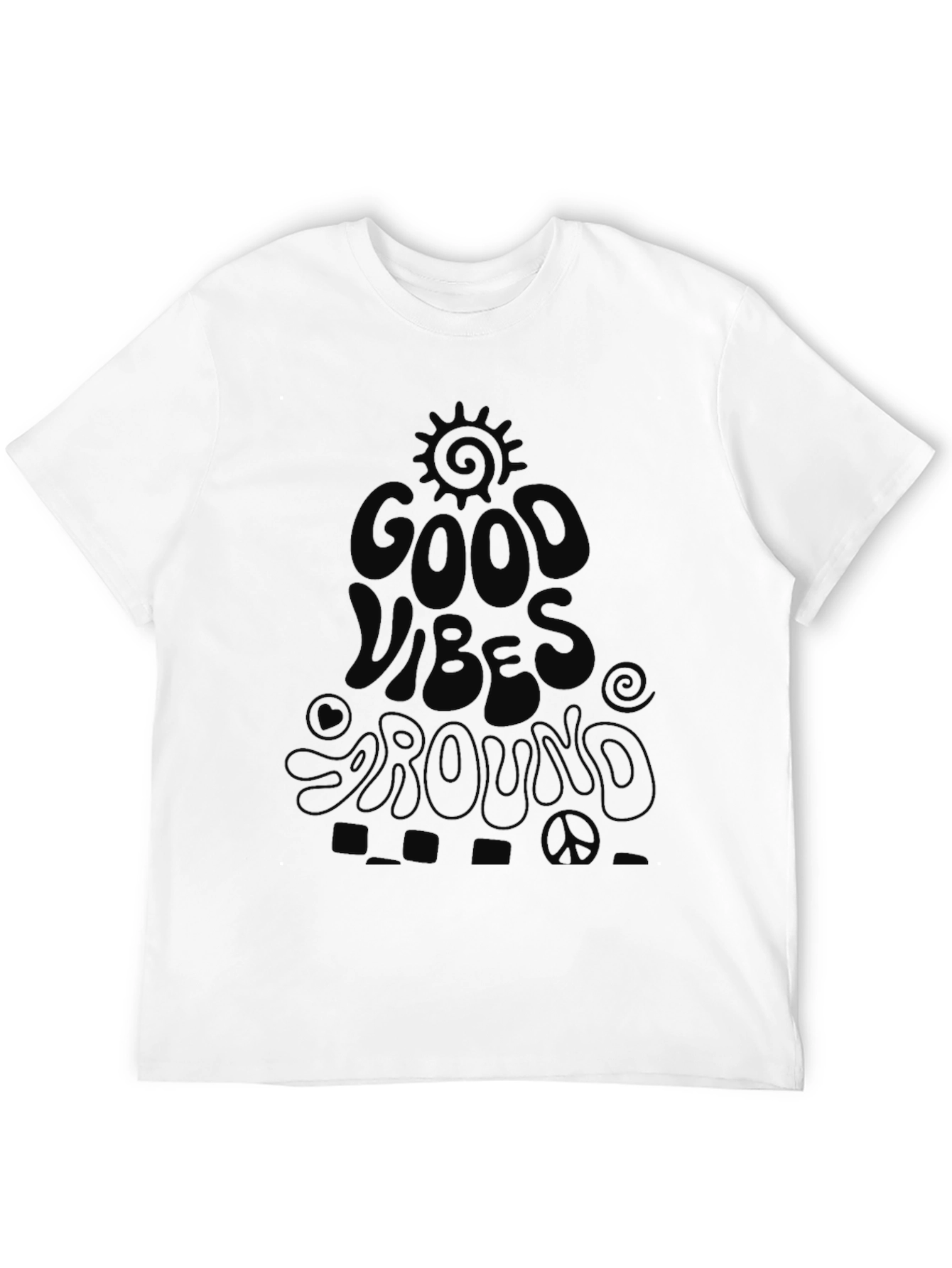 Black Good Vibes Graphic Tee - Black view 12