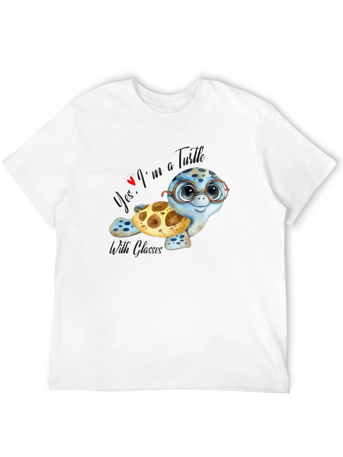 Black Cute Turtle with Glasses T-Shirt view 12