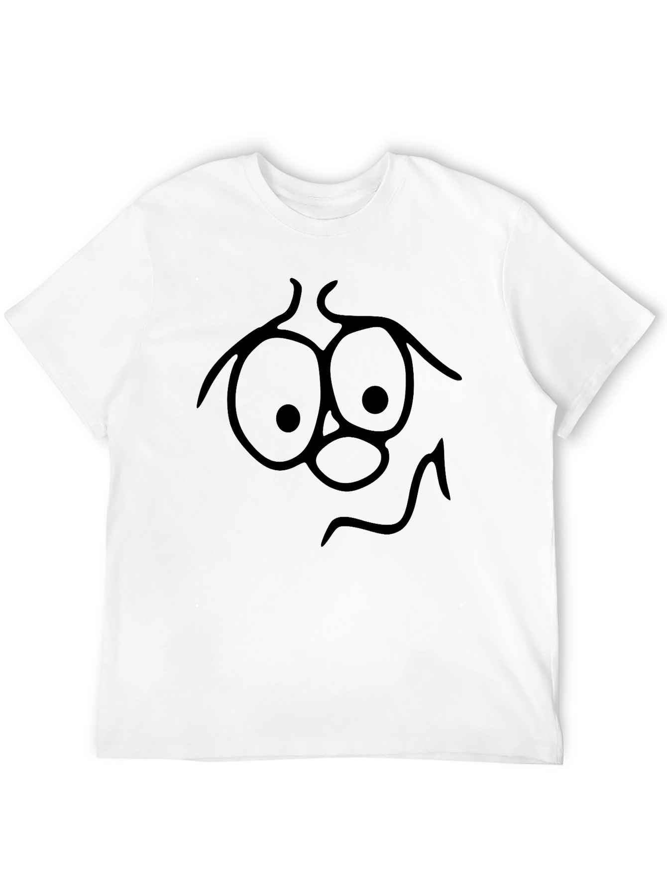 Black Funny Face Graphic Tee - Black Cotton T-Shirt view 12