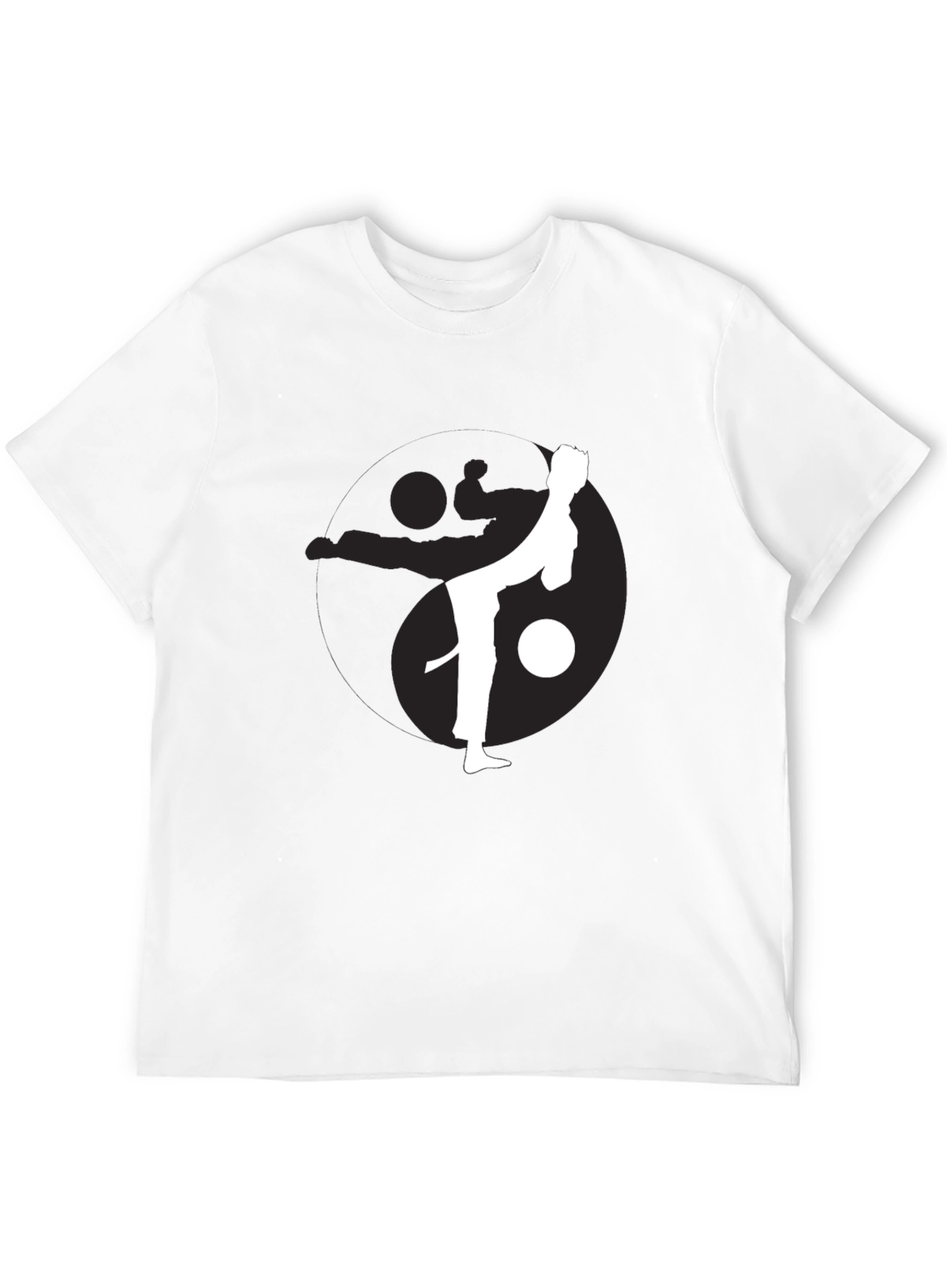 Black Martial Arts Yin Yang Graphic Tee view 12