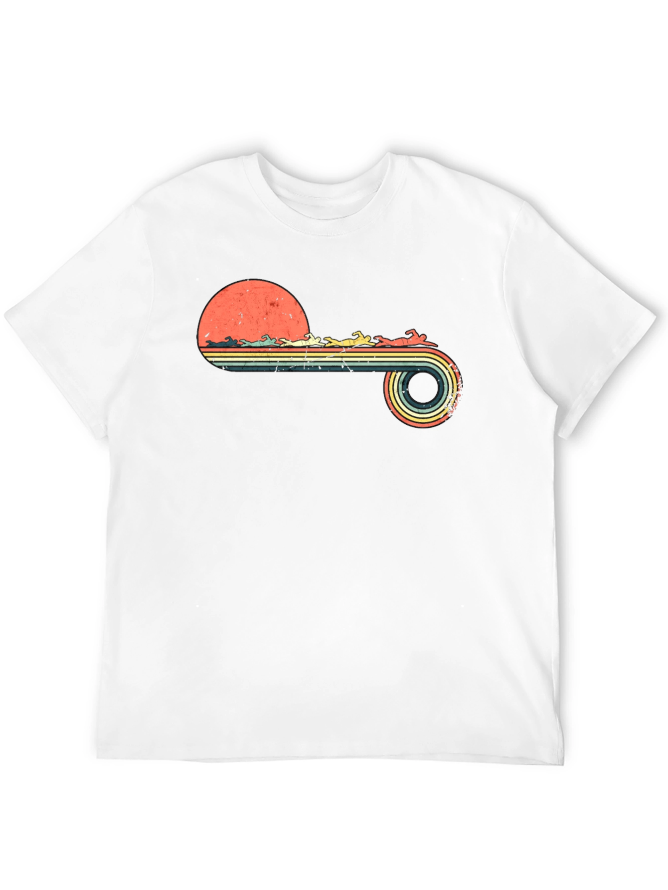 Black Retro Swimmer T-Shirt - Vintage Style Tee view 12