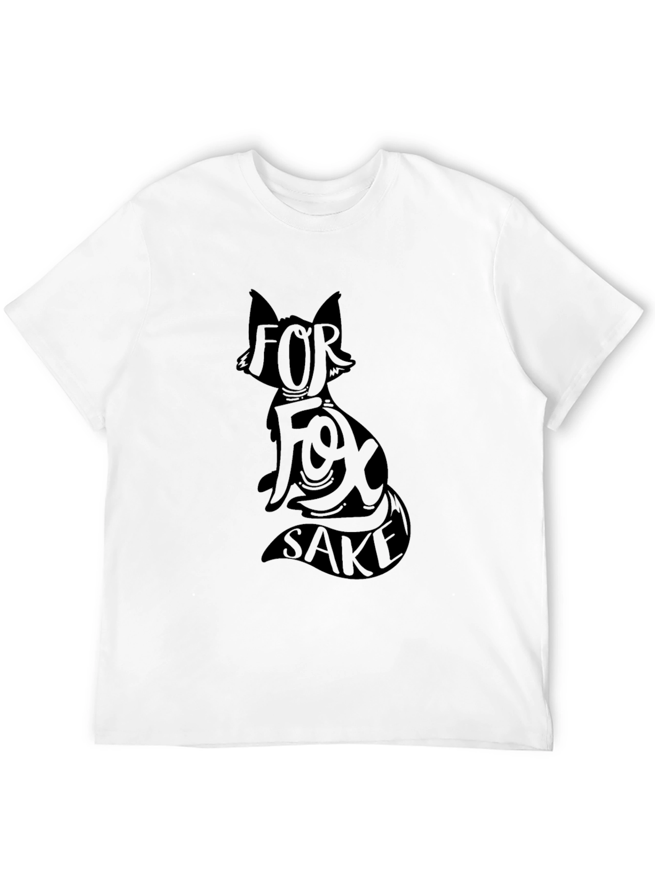 Black For Fox Sake Graphic T-Shirt - Black Cotton Tee view 12