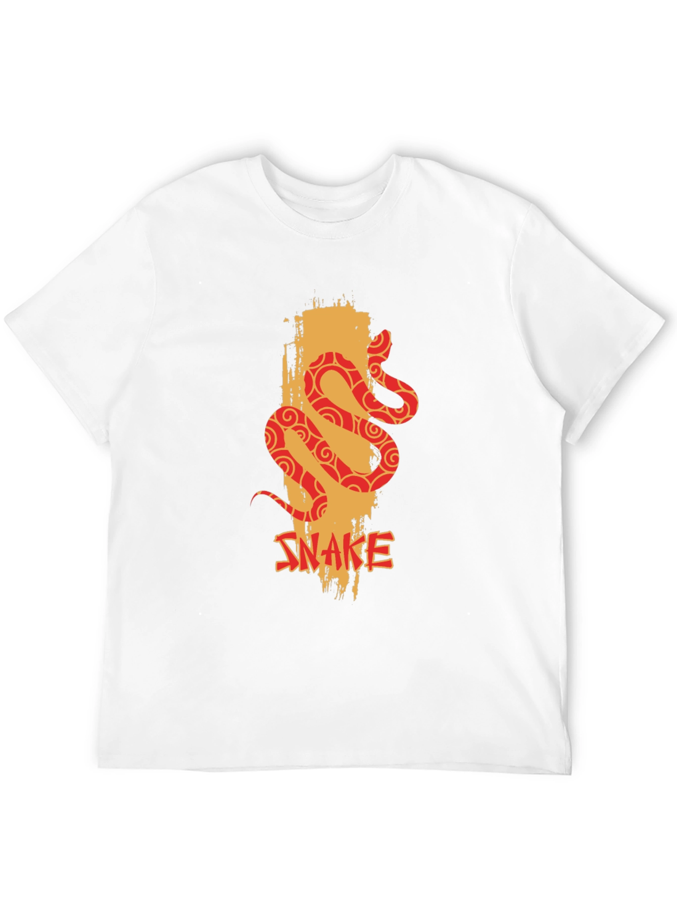 Black Snake Graphic Print Men's Black T-Shirt view 12