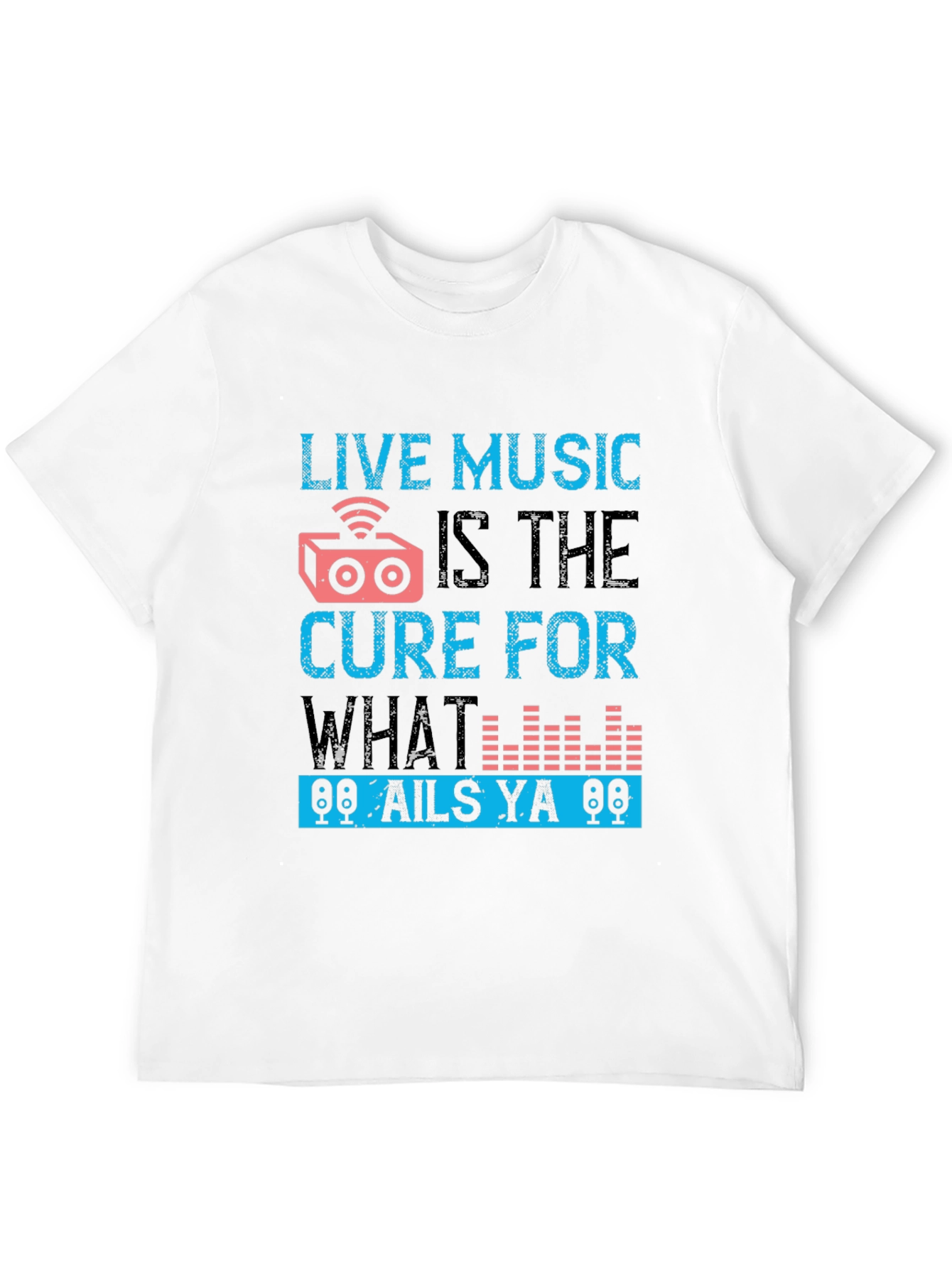 Black Live Music Cure Graphic Tee - Black view 12