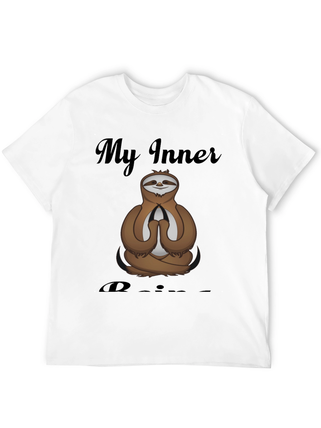 Black Zen Sloth T-Shirt - Inner Peace & Comfort view 12