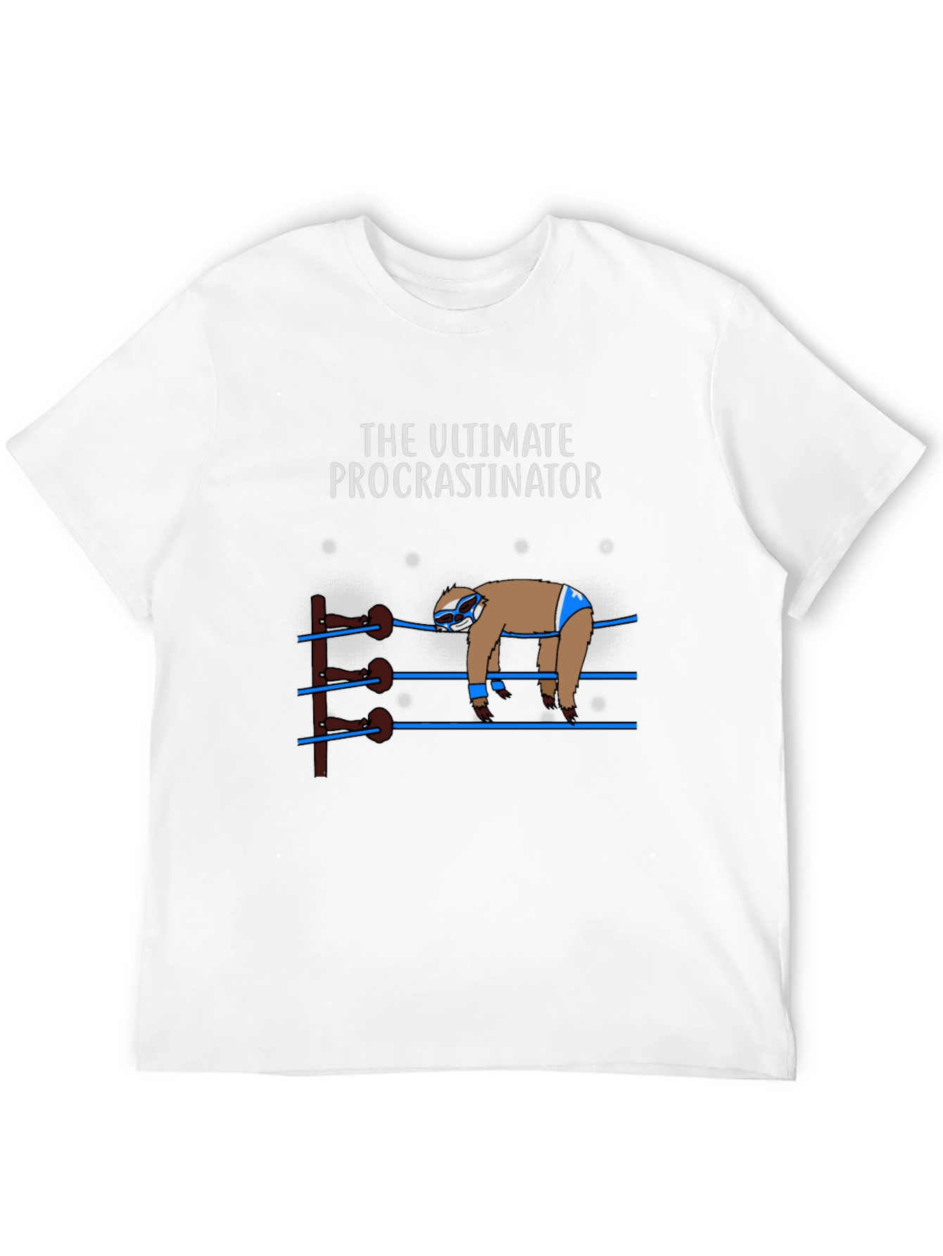 Black The Ultimate Procrastinator Wrestler Sloth Graphic Tee view 12