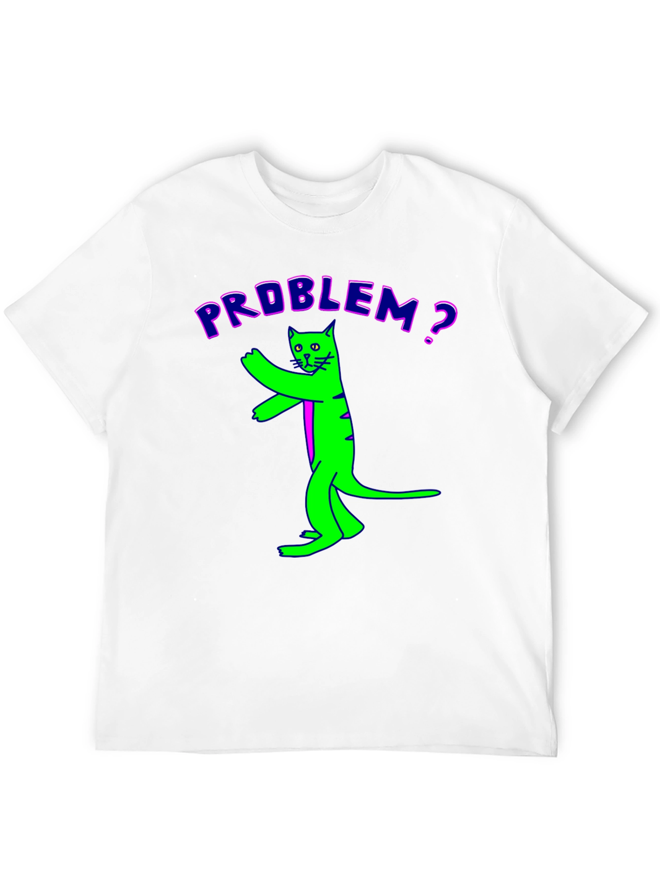 Black Problem Cat Graphic Tee - Unique Funny Design view 12