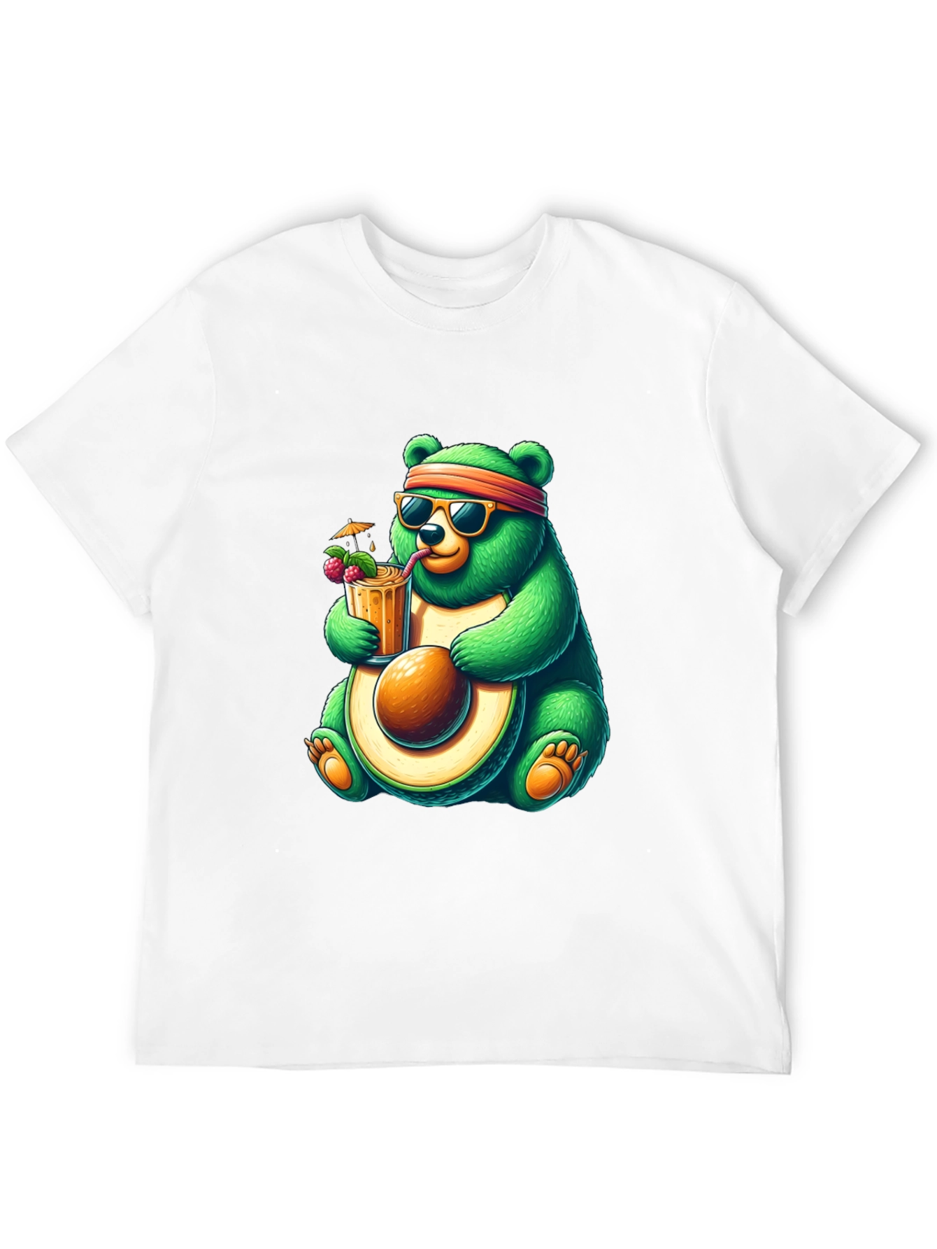 Black Bear Avocado Cocktail T-Shirt - Quirky Graphic Tee view 12
