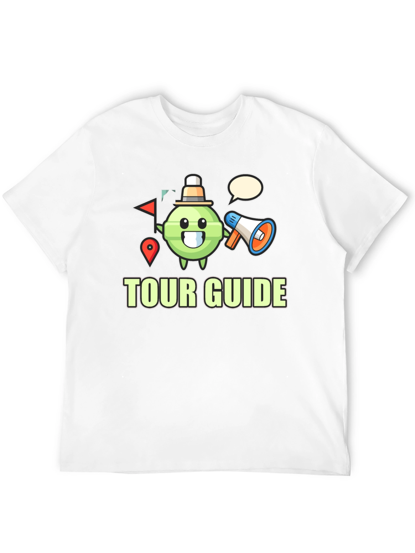 Black Tour Guide Cartoon Graphic Black T-Shirt view 12